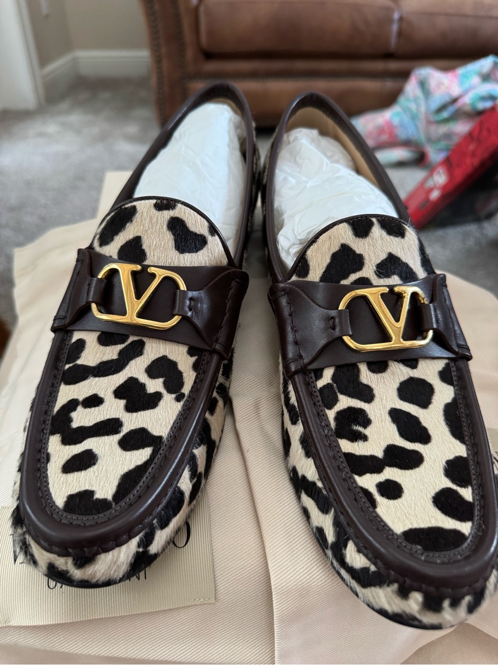 Valentino Garavani leopard print loafers.
